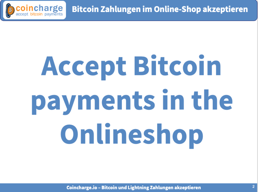 Accept Bitcoin payments in the online store