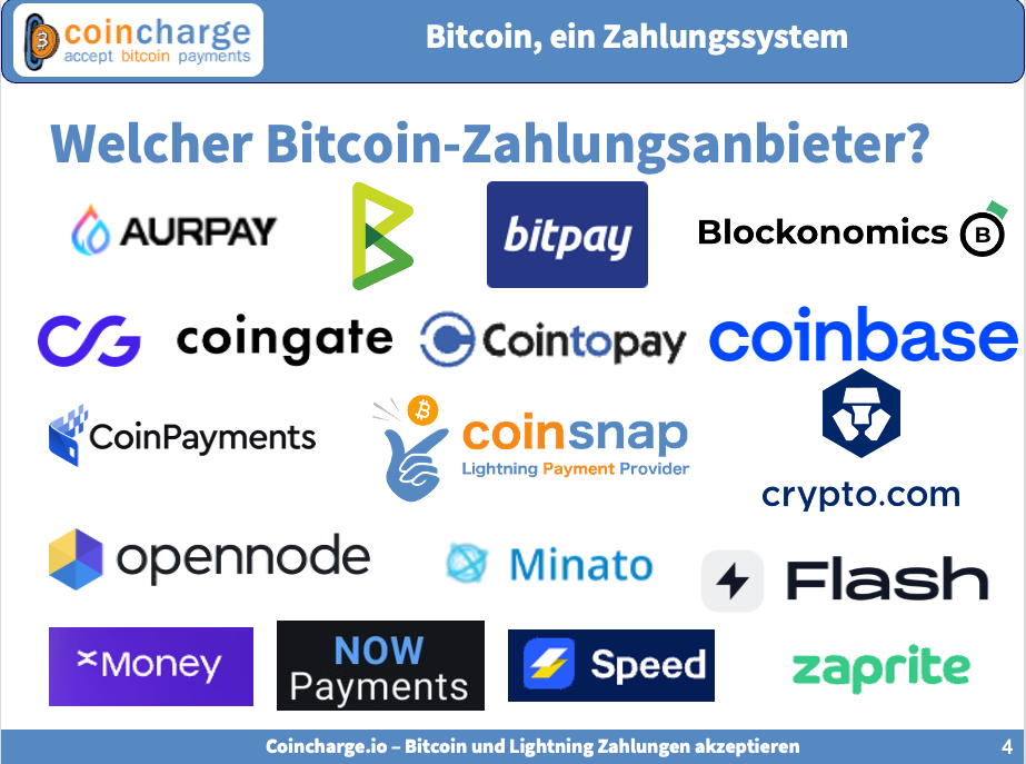 Bitcoin Zahlungsanbieter