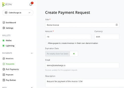 Create payment request