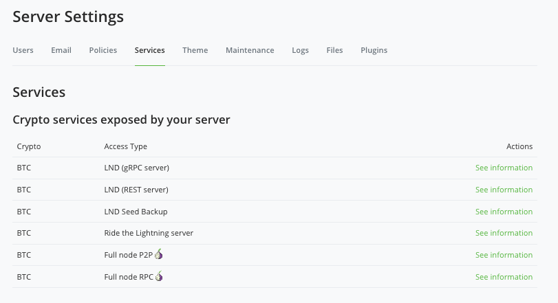 BTCPay Server Settings Services