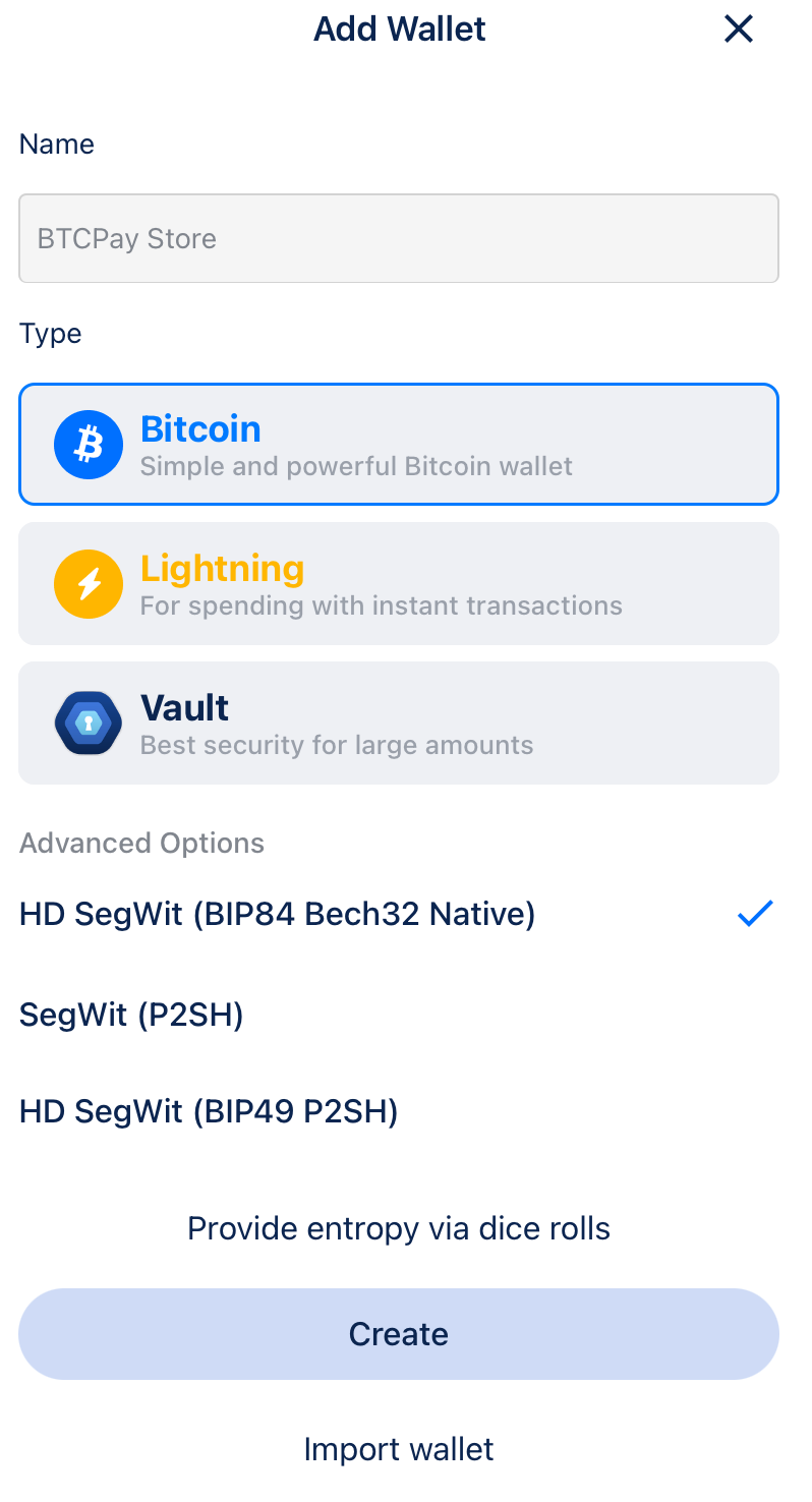 Create BlueWallet Bitcoin Wallet