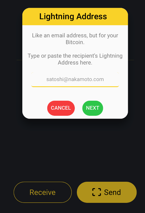 Wallet of Satoshi Lightning Address
