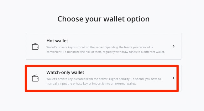 BTCPay Watch only wallet