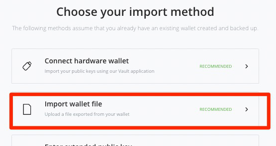 import wallet file