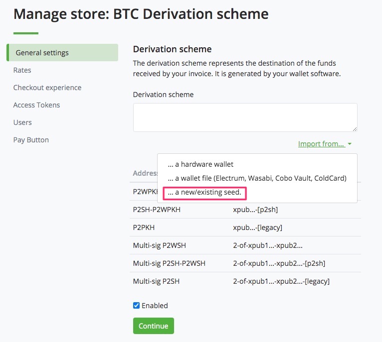 Derivation Scheme a new seed