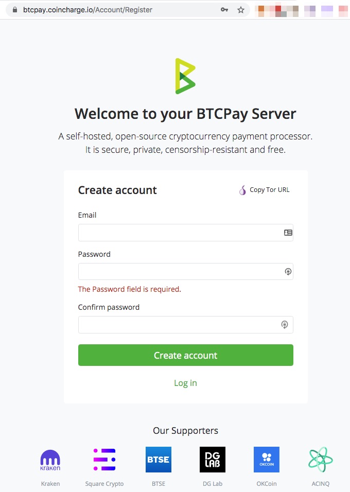 Account btcpay.coincharge.io