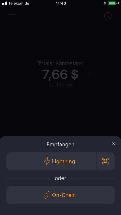 ZAP Wallet Zahlung empfangen