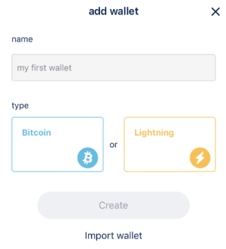 BlueWallet Add Wallet