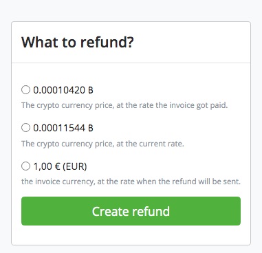 Bitcoin refund amount set