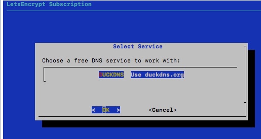 Subscription Letsencrypt DuckDNS