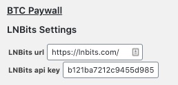 BTC Paywall Wordpress settings
