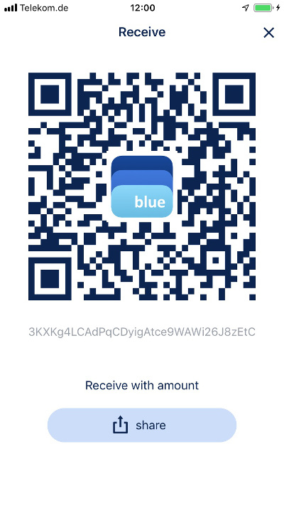 BlueWallet deposit QR Code