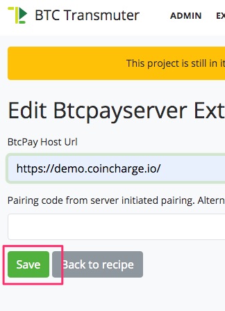 Connect BTCPay Server bei Demo.coincharge.io