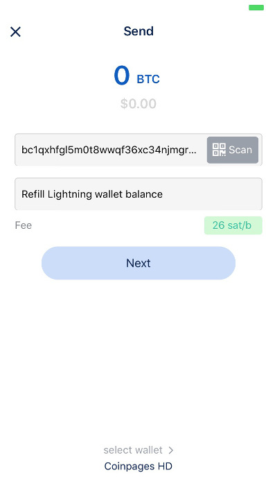 BlueWallet Bitcoin zu Lightning transferieren