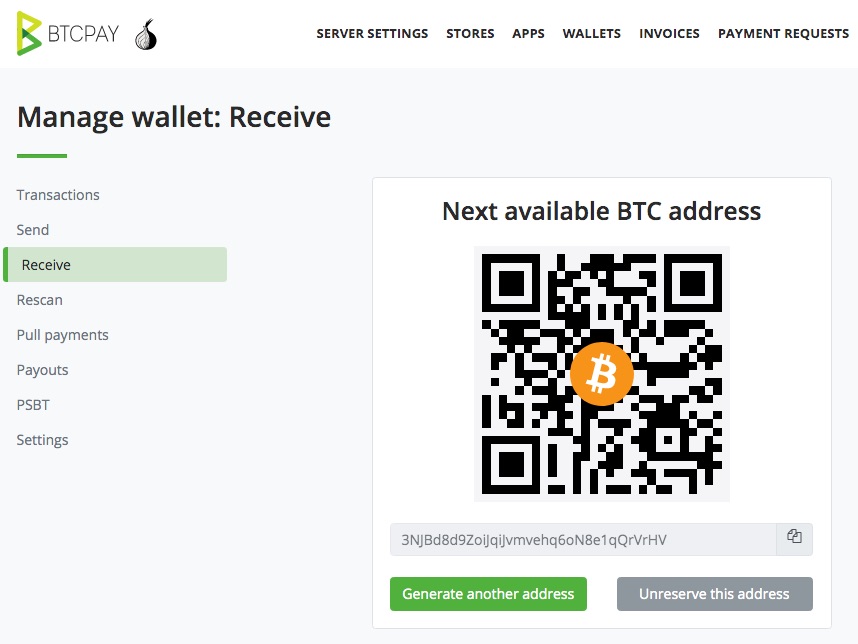 Bitcoin payout wallet receive