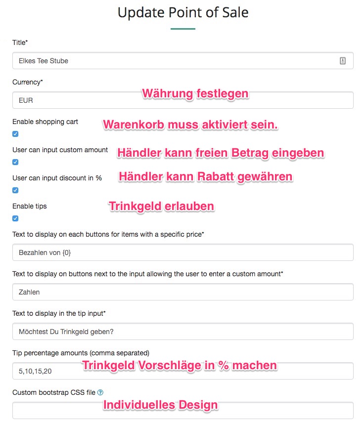 Pos einrichten Schritt 2