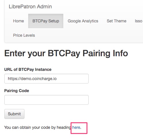 BTCPay LibrePatron