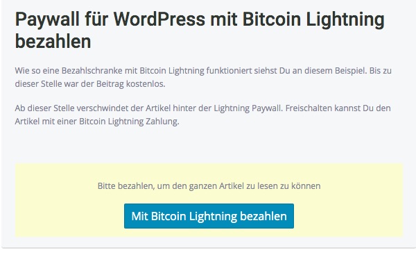 Paywall with Lightning