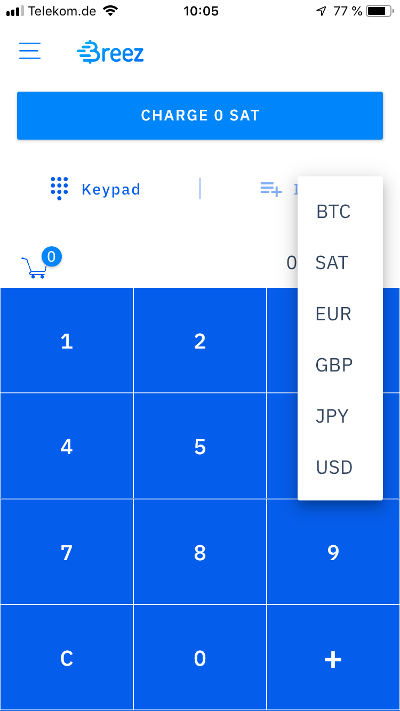 Breez Wallet Keypad