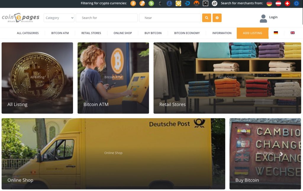 Coinpages - Das Bitcoin Branchenbuch