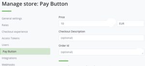 Pay button amount and currency
