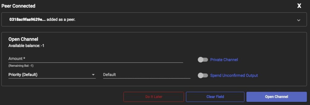 Cavalca il Lightning Peer Connected