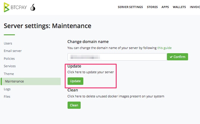 Update LibrePatron via BTCPay Server