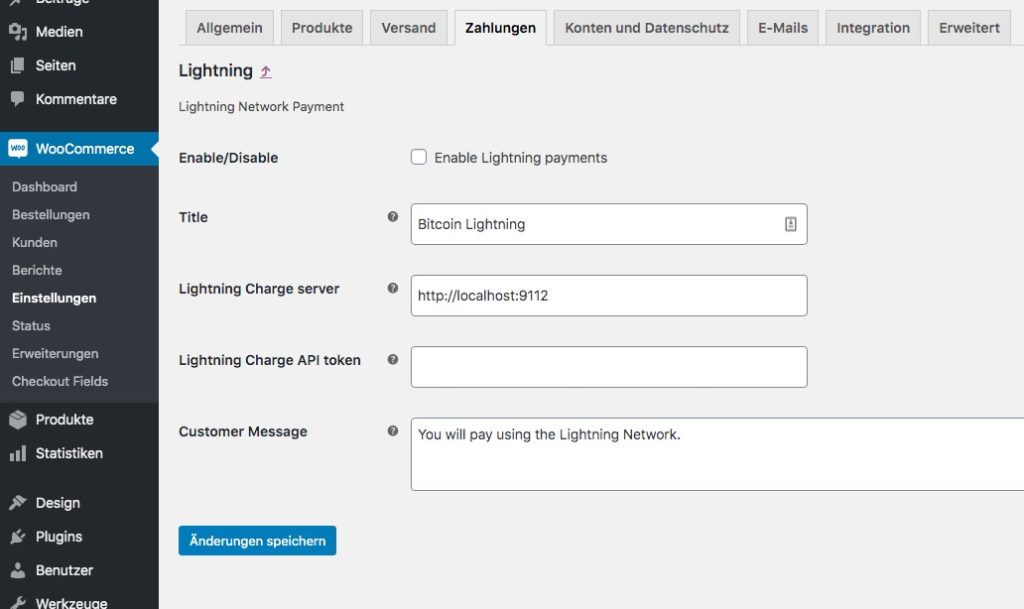 WooCommerce-c-lightning-einstellungen