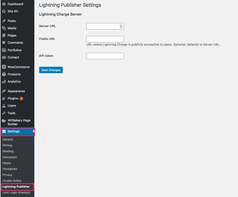 WordPress Lightning_Publisher_Settings