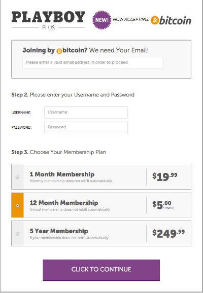 Playboy accepts Bitcoin