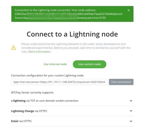 Use custom Node BTCPay Server