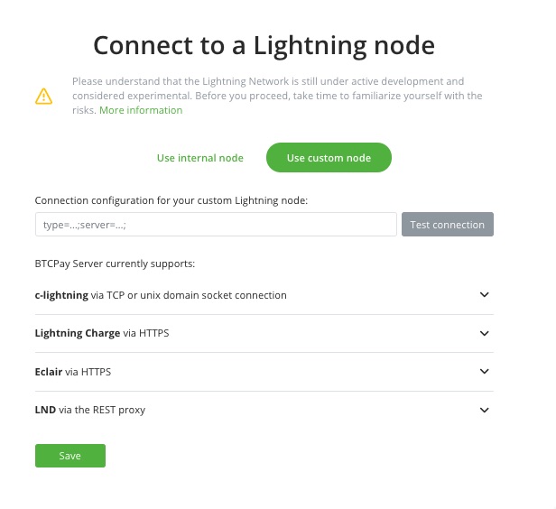 Use custom node btcpay Server