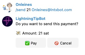 lightningtipbot send command