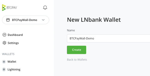 Erstellen einer Lightning Wallet mit LNbank