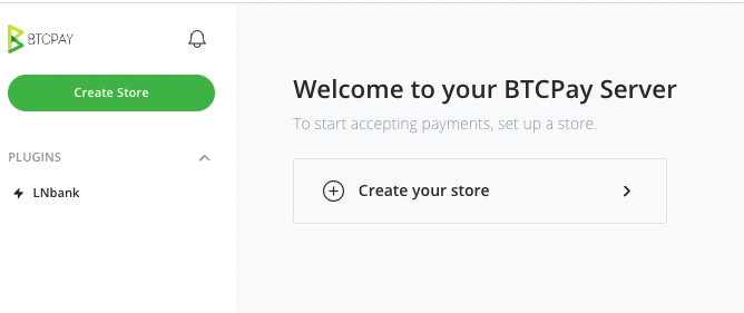 Erstelle einen BTCpay Store