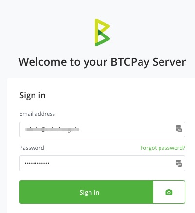 BTCPay Server Sign in