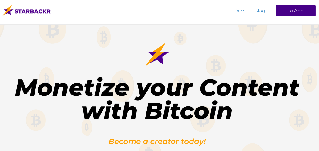 Starbackr monetize your content with bitcoin