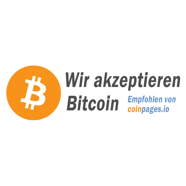 Aufkleber – Wir akzeptieren Bitcoin
