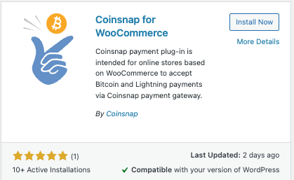 coinsnap for woocommmerce