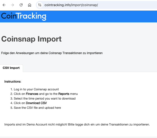 cointracking coinsnap