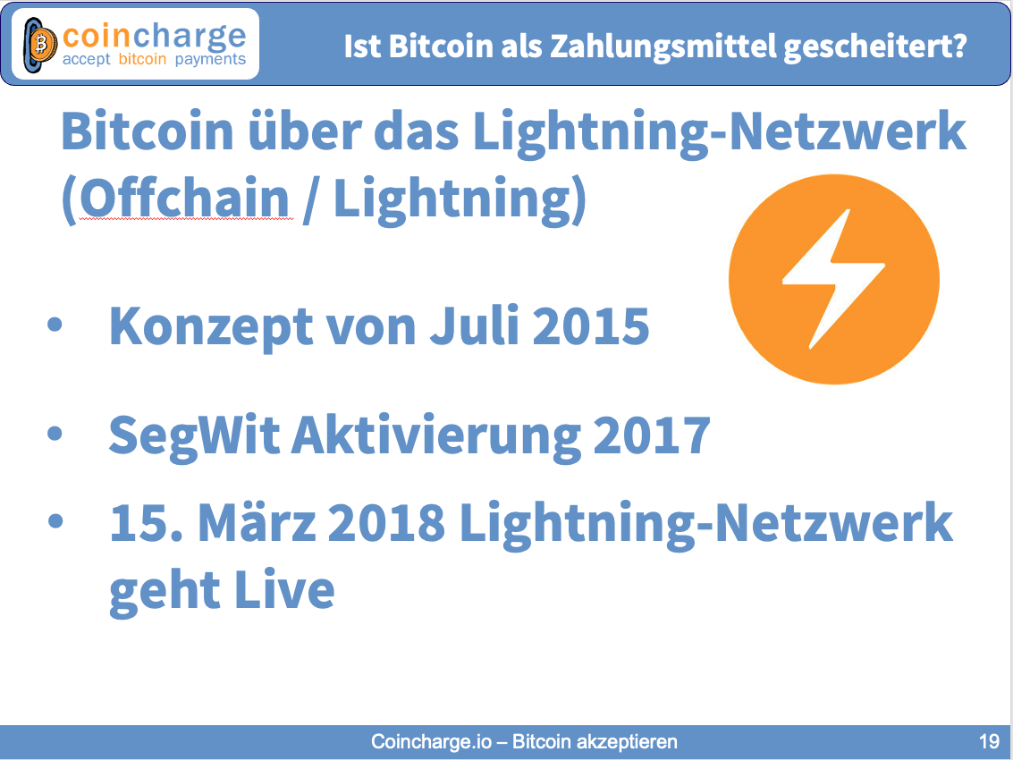 Bitcoin-Lightning als Zahlungsmittel