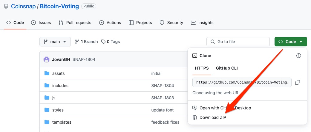 GitHub Coinsnap Bitcoin Voting