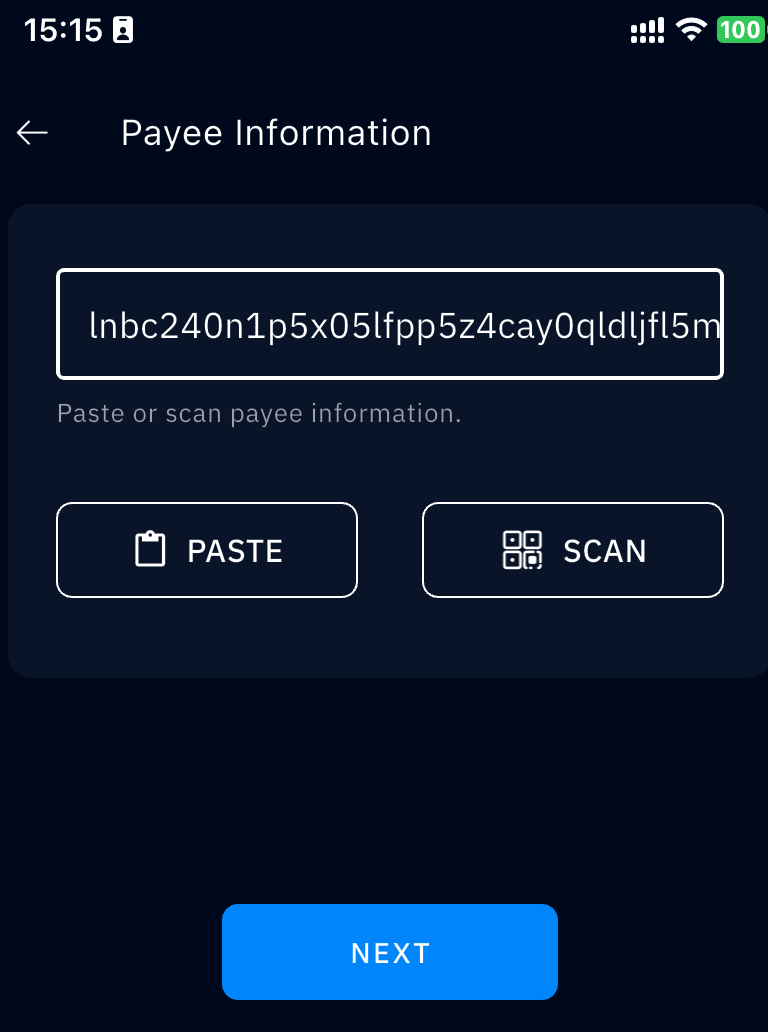 Send Lightning Invoice