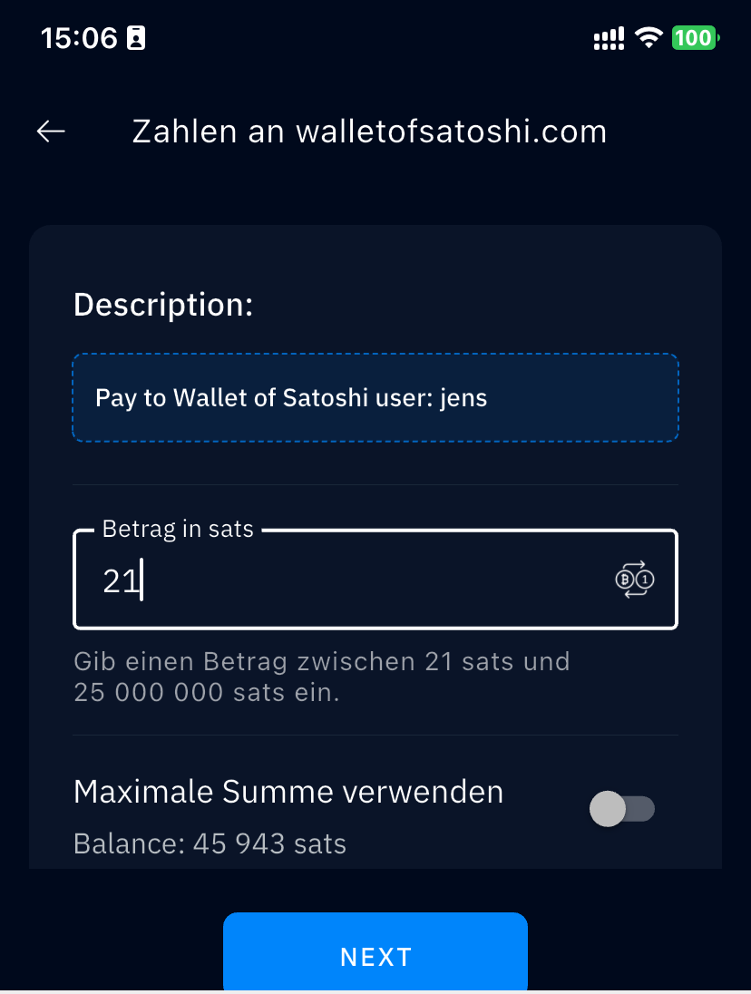 send lightning address