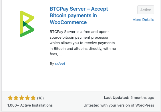 Btcpay Bitcoin WooCommerce