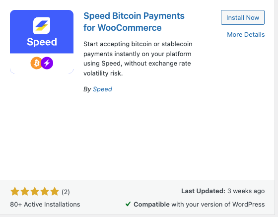 Speed Bitcoin WooCommerce
