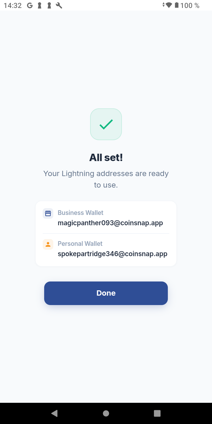 Coinsnap Business Lightning Address